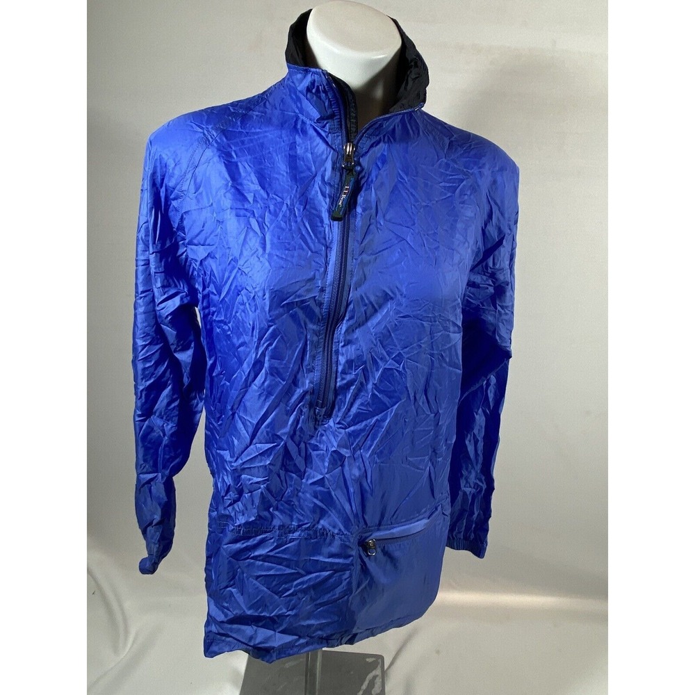 LL Bean Rain Jacket Womens Small Blue Waterproof Packable Outdoor Hiking‎